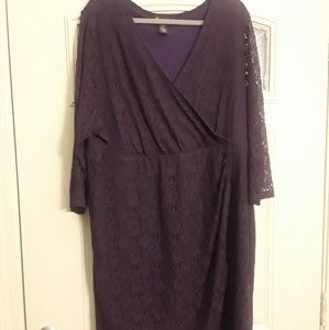 Lane Bryant Lace Faux Wrap Cocktail Dress